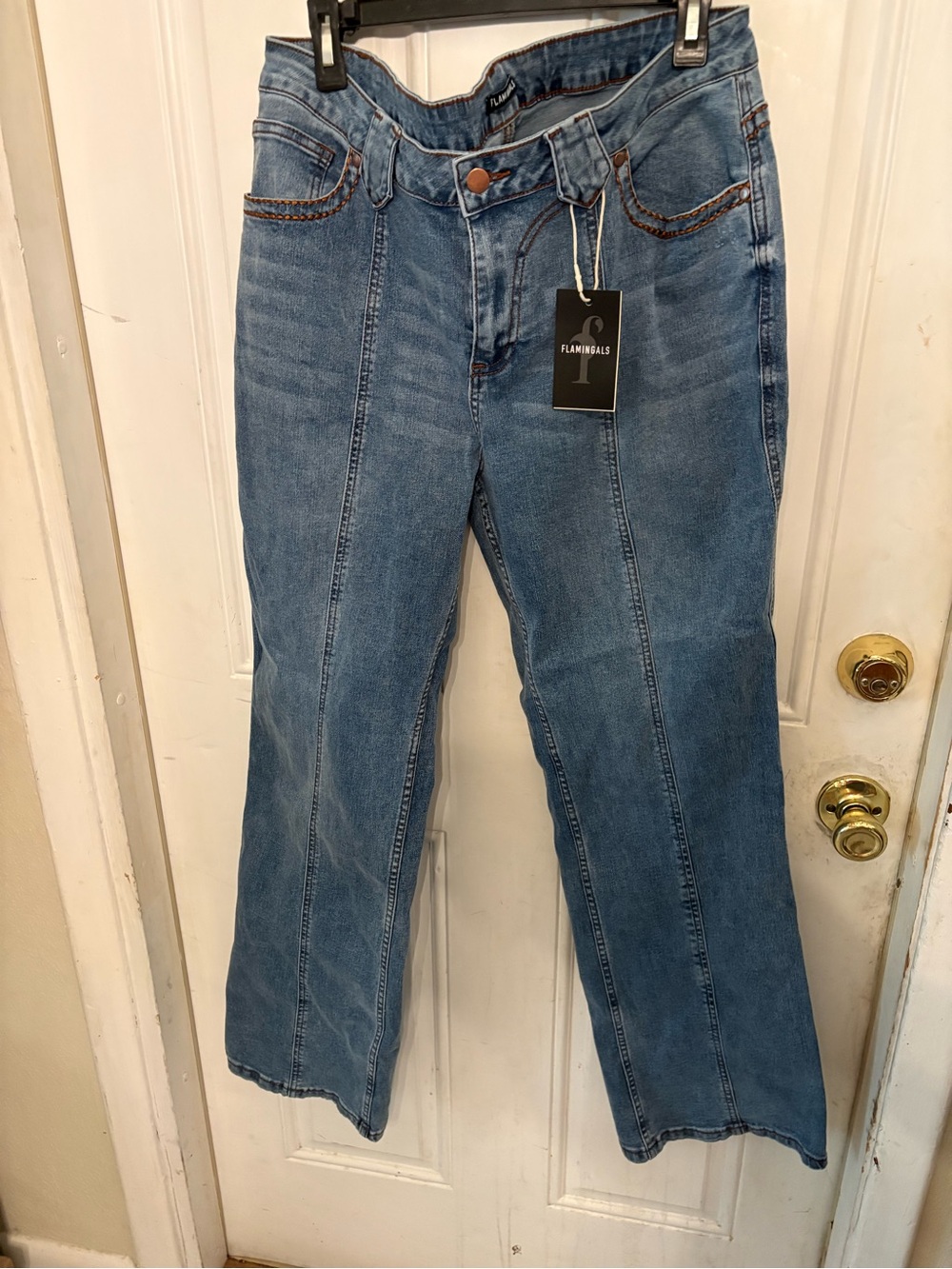 Flamingoals Women's Medium Blue Wide-Leg Jeans